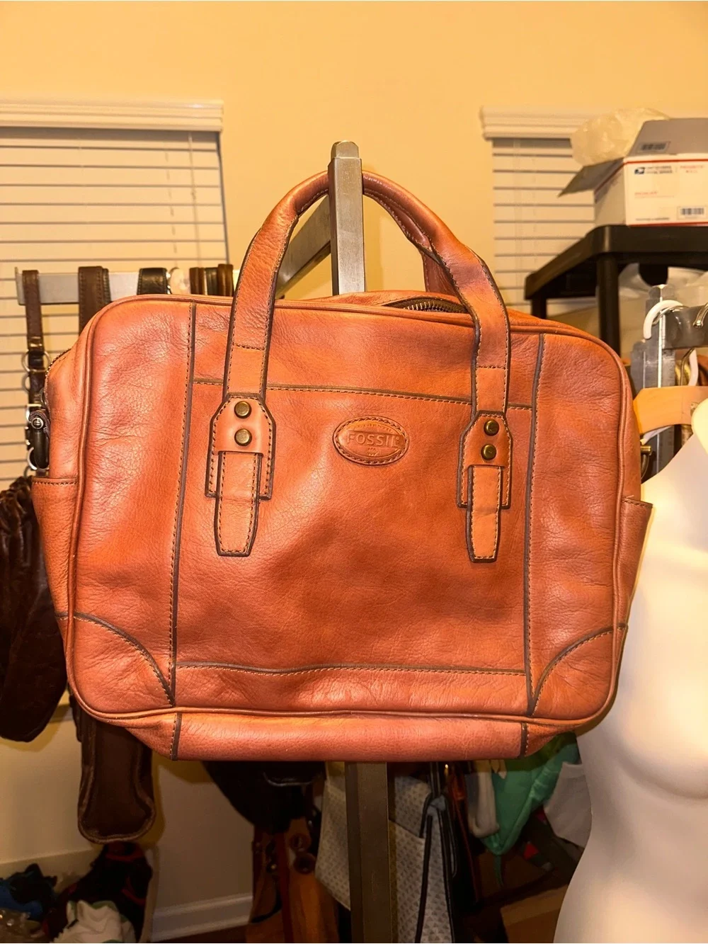 FOSSIL Vintage Computer Bag Briefcase XL Leather